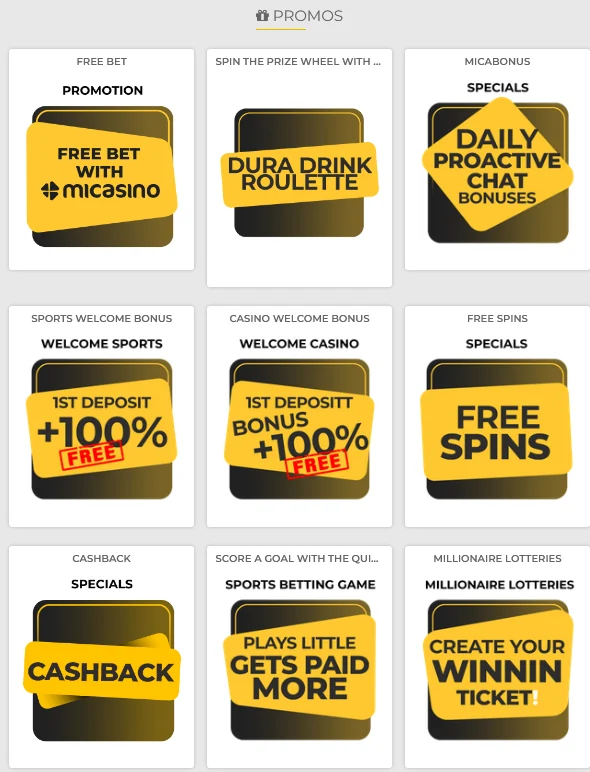 Examples of promotion cards